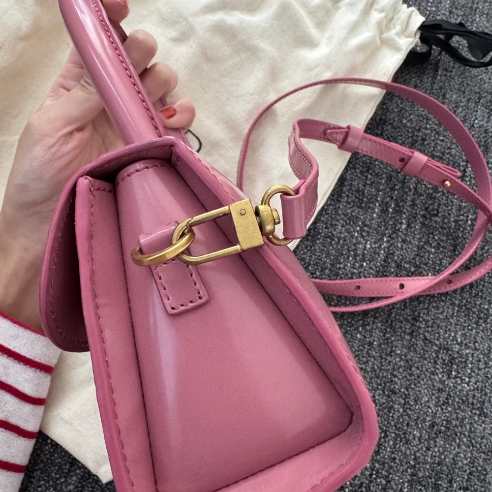 BY FAR Pink Mini Bag with Structured Shape and Long Strap - Picture 4 of 11
